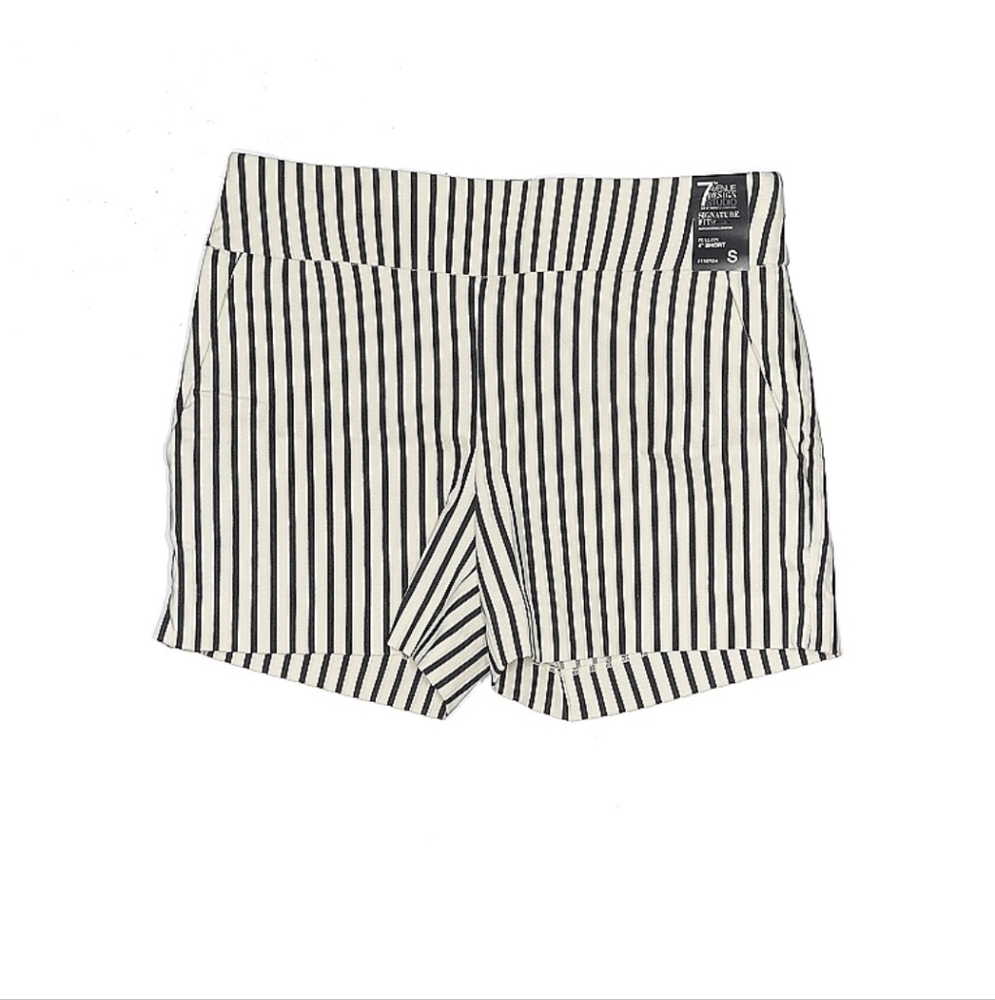 Women's Black and White Striped Shorts